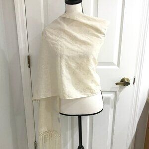 Charter Club Cream Floral Scarf